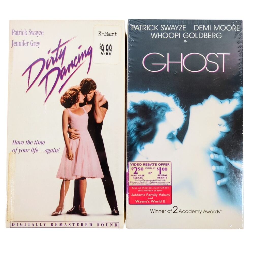 Patrick Swayze VHS Lot Dirty Dancing Ghost 2 Tapes New Sealed Vintage Movies